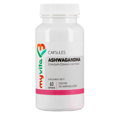 Ashwaganda standaryzowana 3% 250mg 60 kaps.