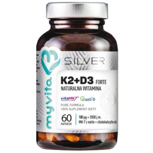 Silver Pure 100% Witamina K2+D3 FORTE 60 kaps.