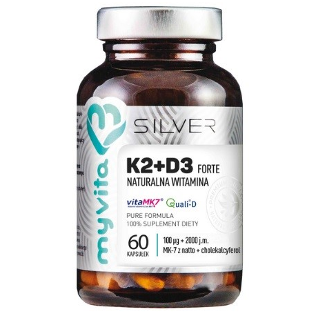 Silver Pure 100% Witamina K2+D3 FORTE 60 kaps.