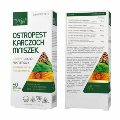Ostropest, karczoch, mniszek 540mg 60kaps.