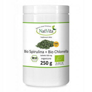 Natvita BIO Spirulina i BIO Chlorella 500 tabletek