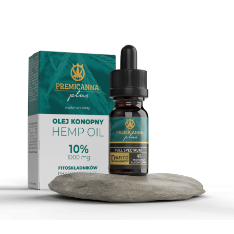 Certyfikowany Olej CBD 10 % Premicanna PLUS Olej konopny - wzmocniony CBG