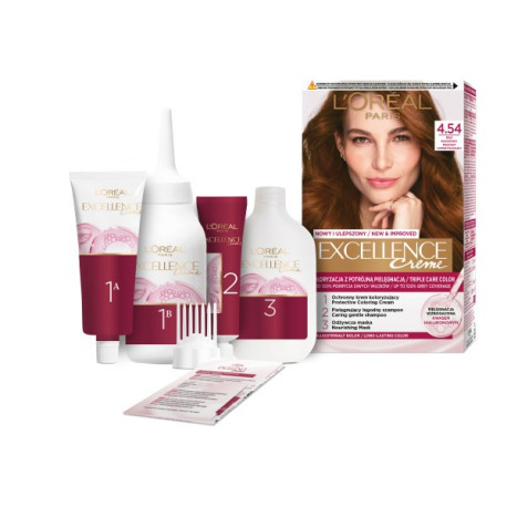 Loreal Excellence Creme Krem koloryzujący 4.54 brąz mahoniowo miedziany