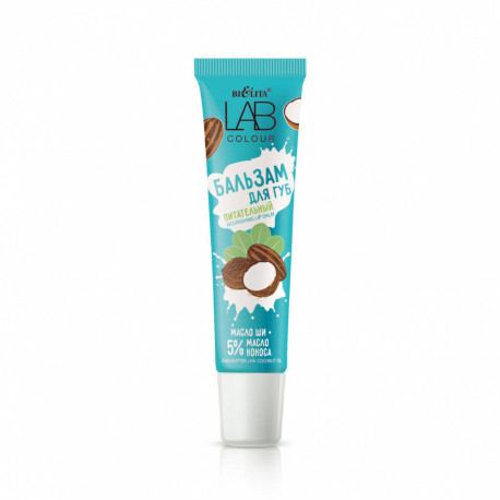 Belita LAB colour, Balsam Ochronny do ust z masłem shea i olejem kokosowym (5%), 15 ml