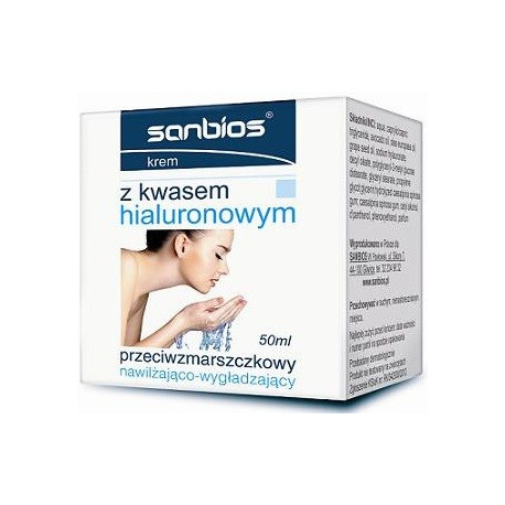 Sanbios Krem Z Kwasem Hialuronowym 50 ml nawilża