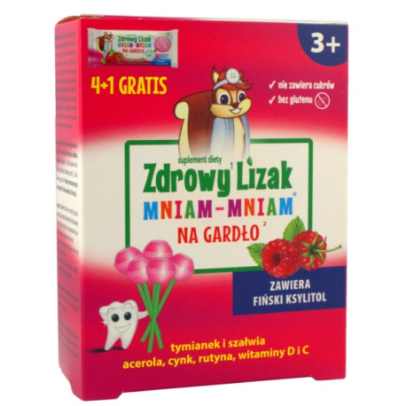 Starpharma Zdrowy Lizak Mniam Mniam Na Gardło 4+1