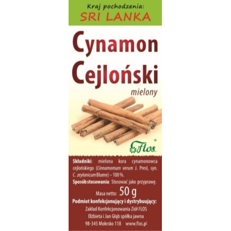 Flos Cynamon Cejloński Mielony 50G