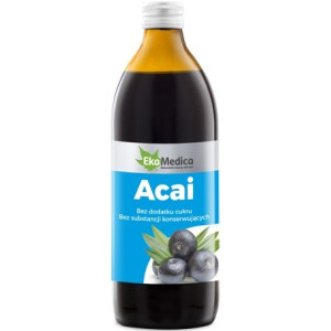 Ekamedica Acai 0,5L Sok 100% Wspiera Odporność