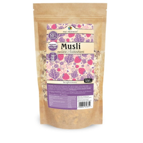 Pięć Przemian Musli owsiane z truskawkami 500g