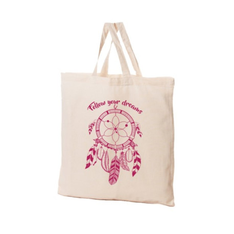 Torba bawełniana ekologiczna Łapacz Snów różowa