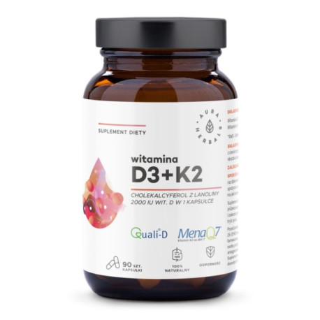 Aura Herbals Witamina D3 2000  K2 90 kapsułek