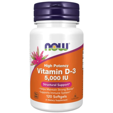 Now Foods Witamina D3 high potency  120 kap