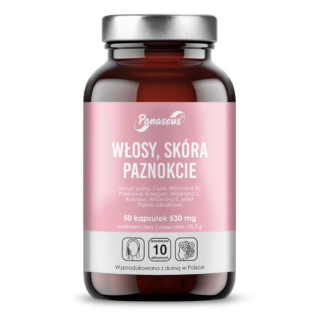 Panaseus Włosy Skóra Paznokcie 50 k 530 mg