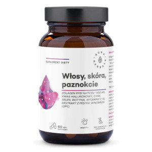 Aura Herbals Włosy Skóra Paznokcie 60 k kolagen