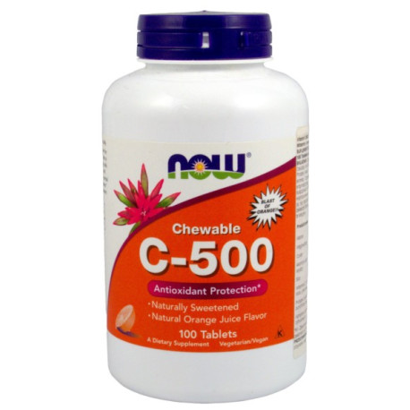 Now Foods Witamina C 500 100T Do Ssania pomarańcza