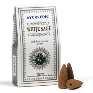 Kadzidło stożkowe Ayurvedic White Sage - Biała szałwia