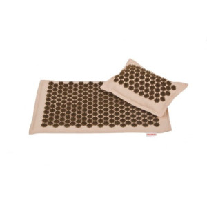 Zestaw do akupresury - mata i poduszka - beżowy