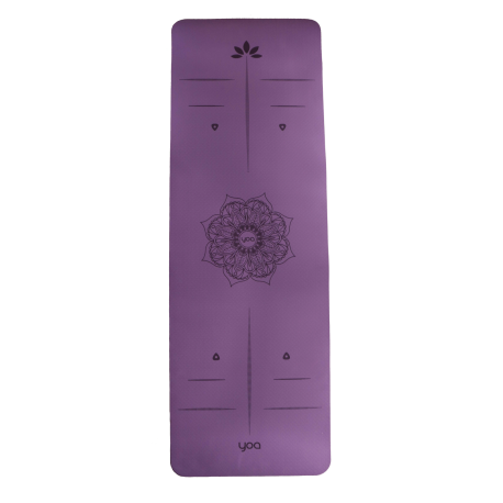 Mata do jogi Yoa Mandala 6 mm dwuwarstwowa - fioletowy/różowy