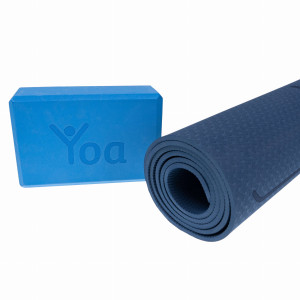 Piankowy zestaw do jogi Yoa - mata, klocek - Czakra Set