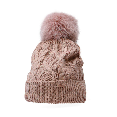 Czapka zimowa z pomponem 4F - Pudrowy róż