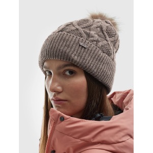 Czapka zimowa z pomponem 4F - brązowy