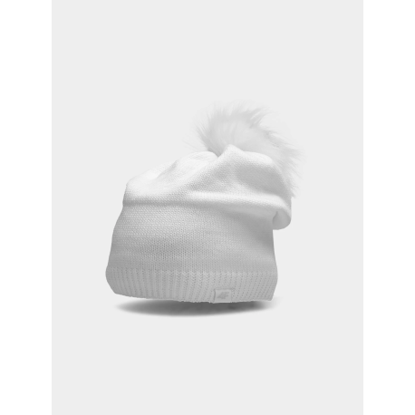 Czapka zimowa z pomponem 4F - biały