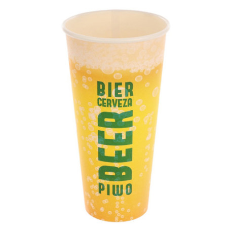 bio Kubek 500 papier "0% plastik" BEER biodegradowalny kubek z celulozy