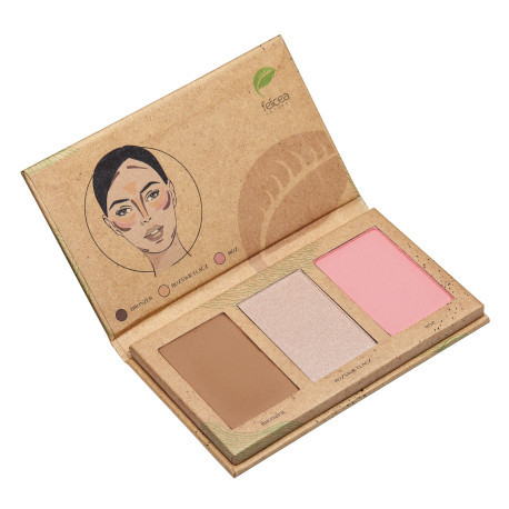 FELICEA Trio Paleta trzech naturalnych cieni do konturowania twarzy 301 Light 9,4 g