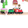 Kolejka drewniana pociąg tor samochodowy 70 elementów