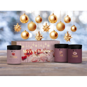 HISKIN Zestaw prezentowy Peeling do ciała + Sól do kąpieli + Masło do ciała Pink Flowers