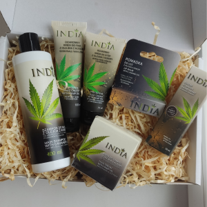 Zestaw prezentowy kosmetyków INDIA- 6 kosmetyków z olejem konopnym